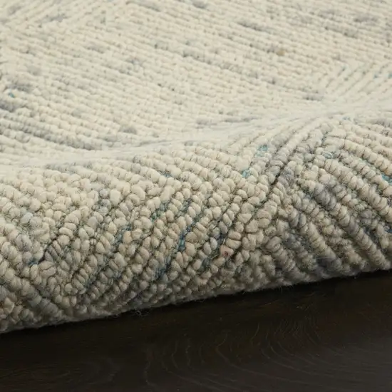 Ivory and Gray Wool Geometric Area Rug Photo 9