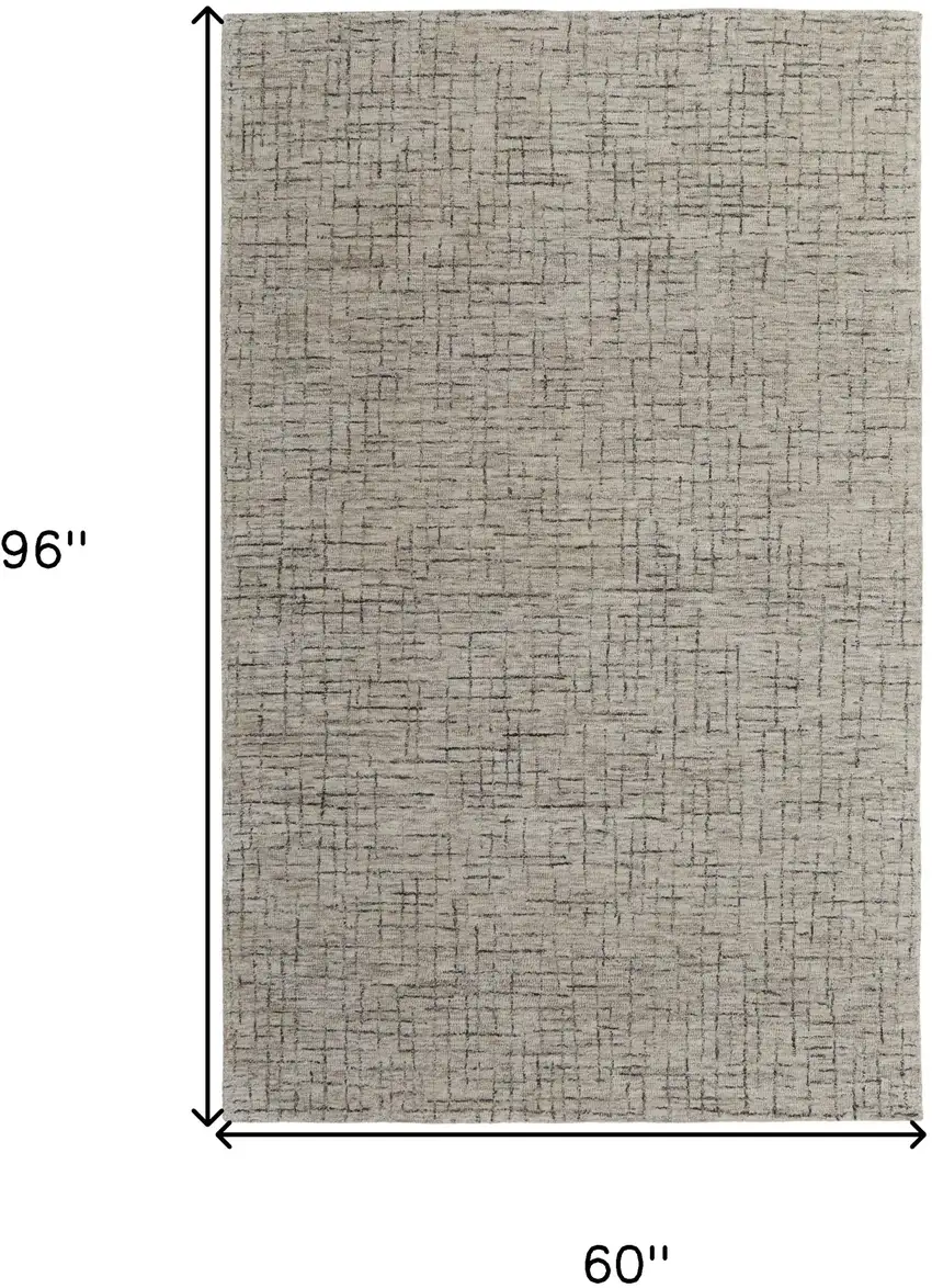 Ivory and Gray Wool Hand Tufted Distressed Area Rug Photo 3