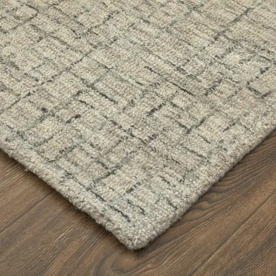 Ivory and Gray Wool Hand Tufted Distressed Area Rug Photo 8