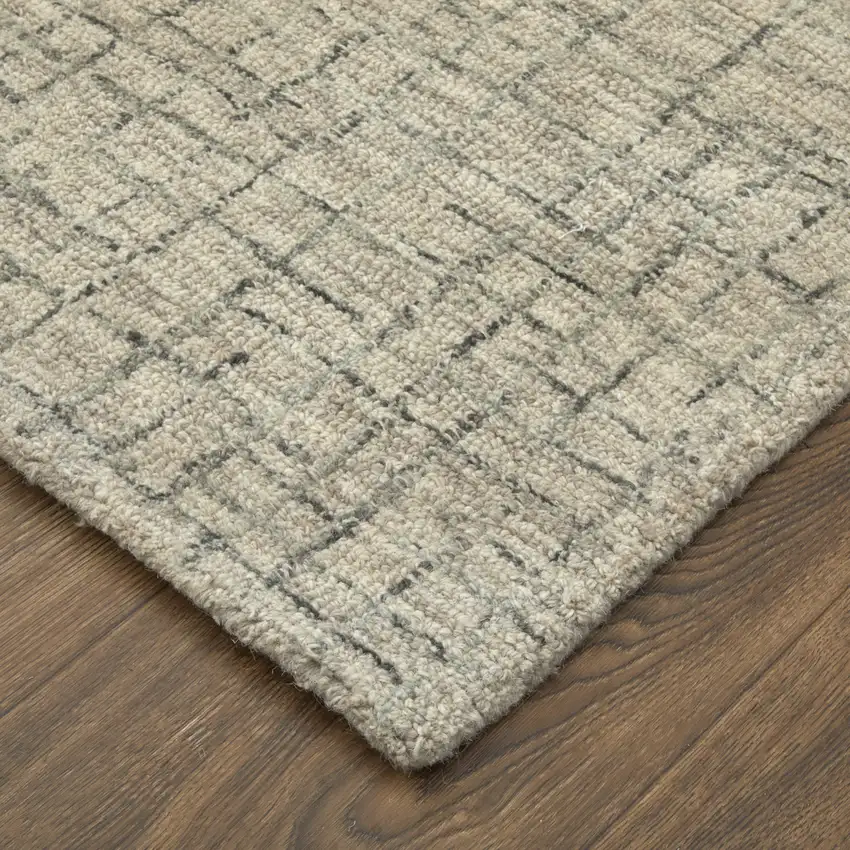 Ivory and Gray Wool Hand Tufted Distressed Area Rug Photo 8