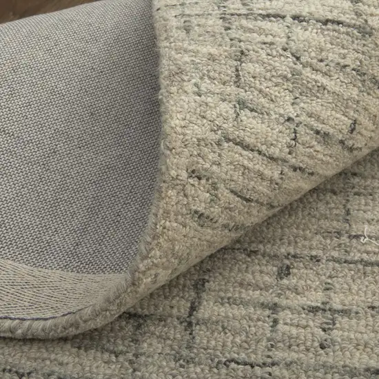 Ivory and Gray Wool Hand Tufted Distressed Area Rug Photo 9