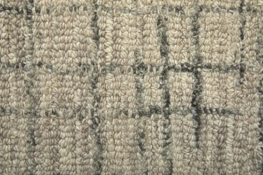 Ivory and Gray Wool Hand Tufted Distressed Area Rug Photo 9