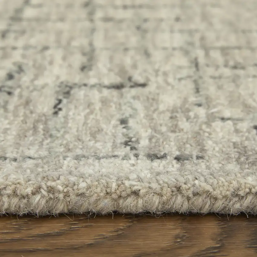 Ivory and Gray Wool Hand Tufted Distressed Area Rug Photo 8