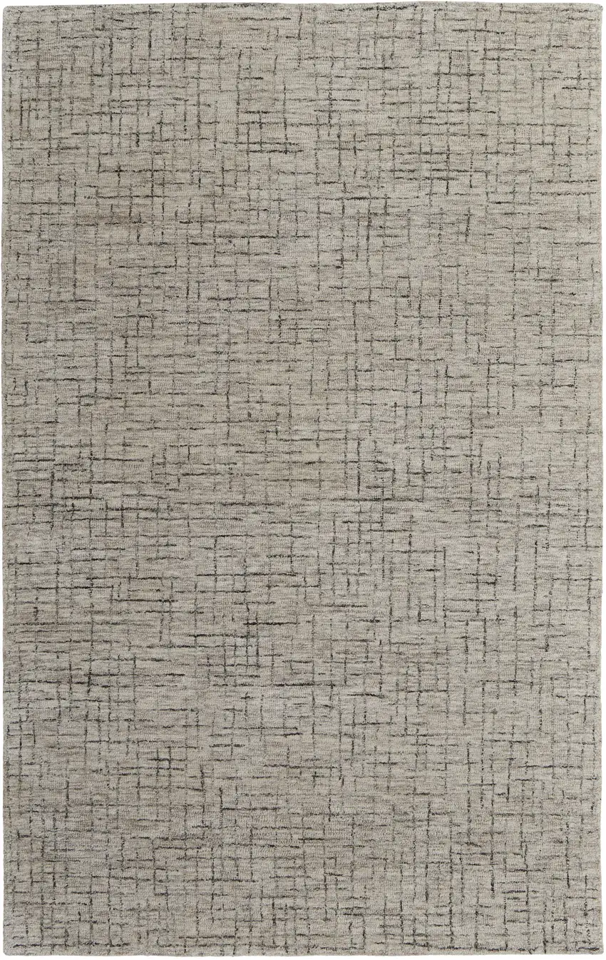 Ivory and Gray Wool Hand Tufted Distressed Area Rug Photo 2