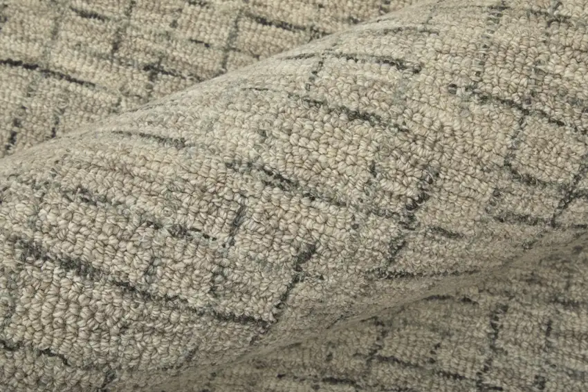 Ivory and Gray Wool Hand Tufted Distressed Area Rug Photo 9