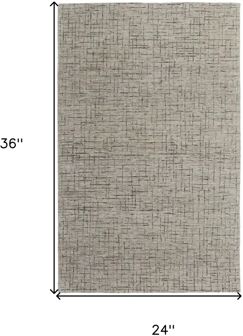 Ivory and Gray Wool Hand Tufted Distressed Area Rug Photo 3