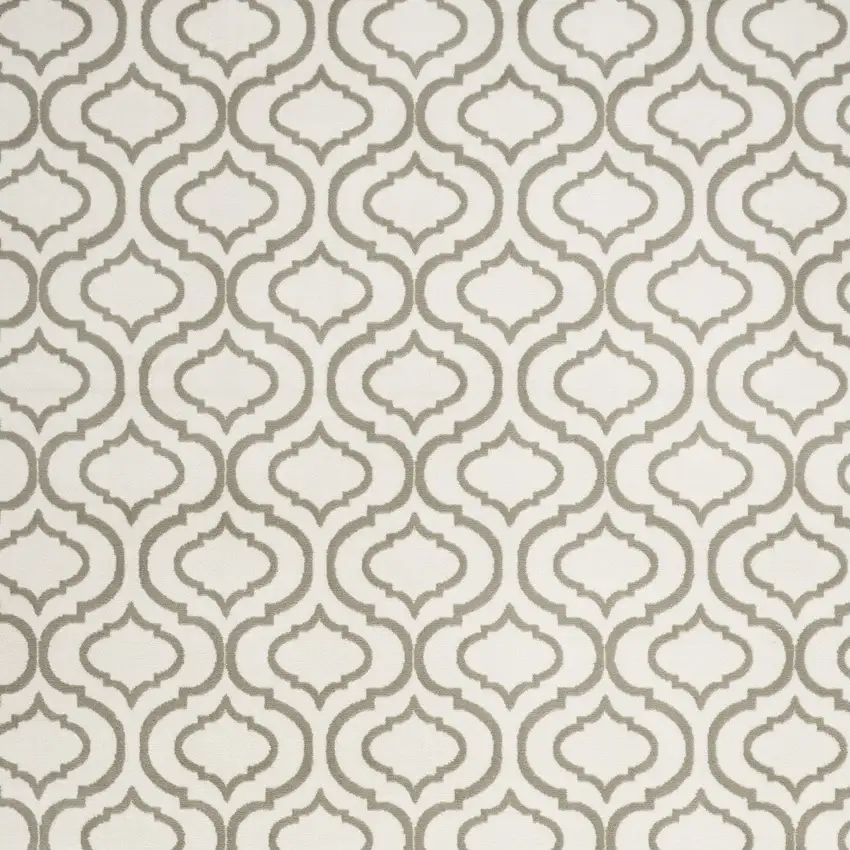 Ivory and Green Trellis Non Skid Area Rug Photo 4