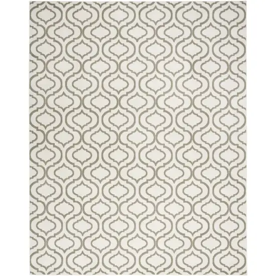 Ivory and Green Trellis Non Skid Area Rug Photo 9