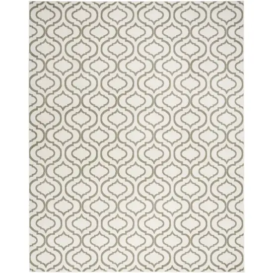 Ivory and Green Trellis Non Skid Area Rug Photo 9