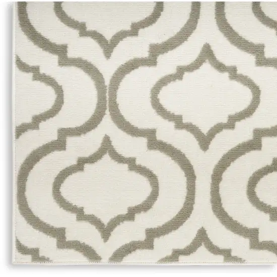 Ivory and Green Trellis Non Skid Area Rug Photo 7