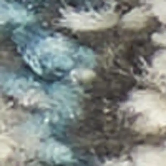 Ivory And Blue Oriental Distressed Area Rug Photo 3