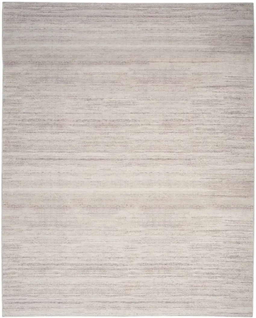 Ivory and Light Brown Abstract Washable Area Rug Photo 1