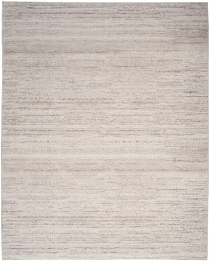 Ivory and Light Brown Abstract Washable Area Rug Photo 2