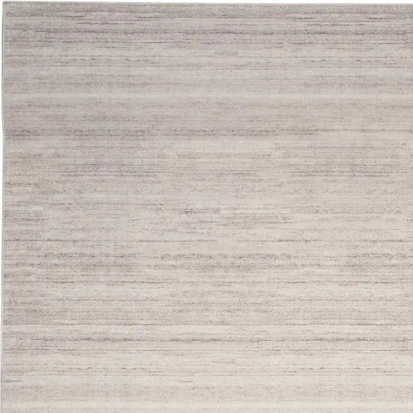 Ivory and Light Brown Abstract Washable Area Rug Photo 5