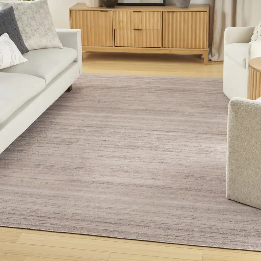 Ivory and Light Brown Abstract Washable Area Rug Photo 3