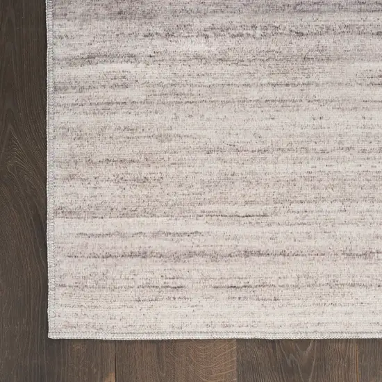 Ivory and Light Brown Abstract Washable Area Rug Photo 9