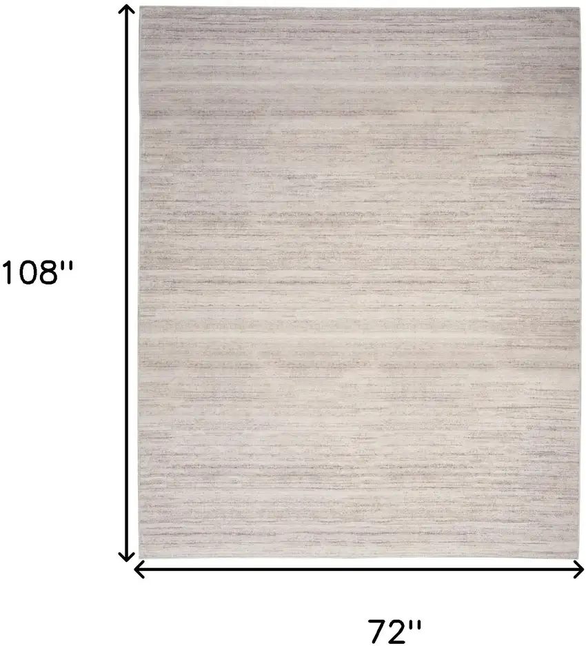 Ivory and Light Brown Abstract Washable Area Rug Photo 3