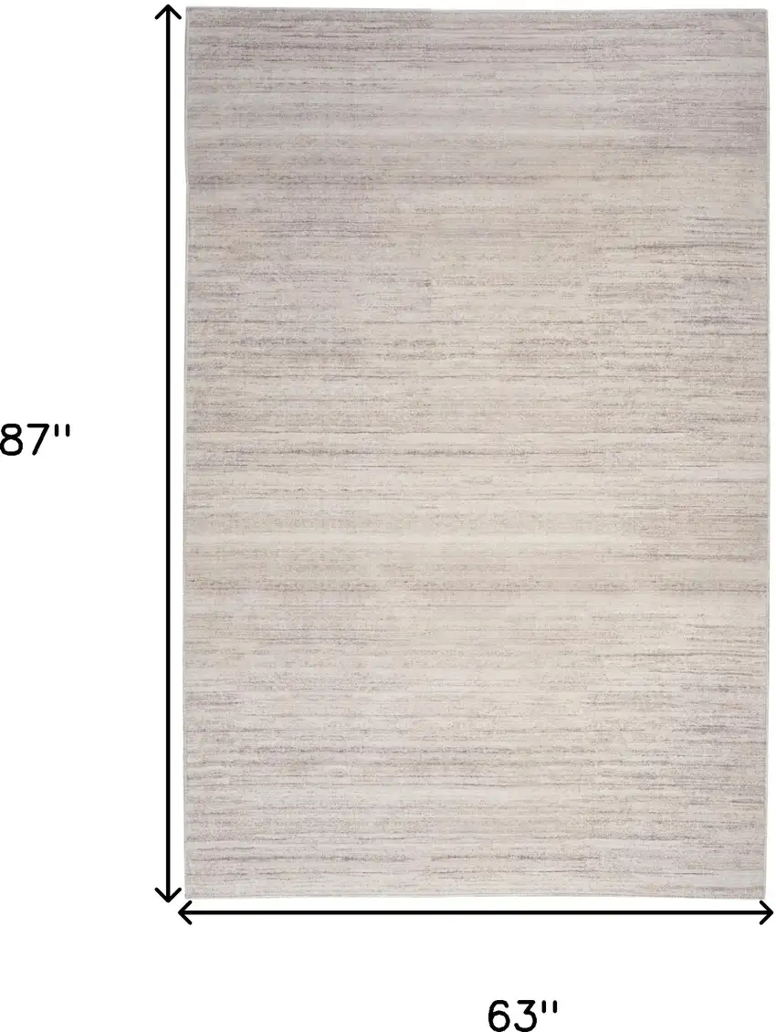 Ivory and Light Brown Abstract Washable Area Rug Photo 3