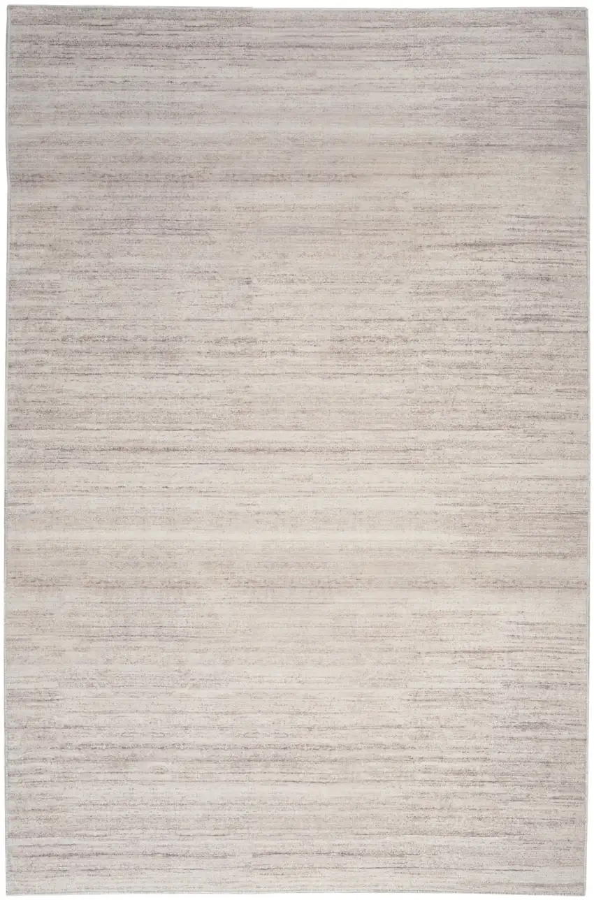 Ivory and Light Brown Abstract Washable Area Rug Photo 1