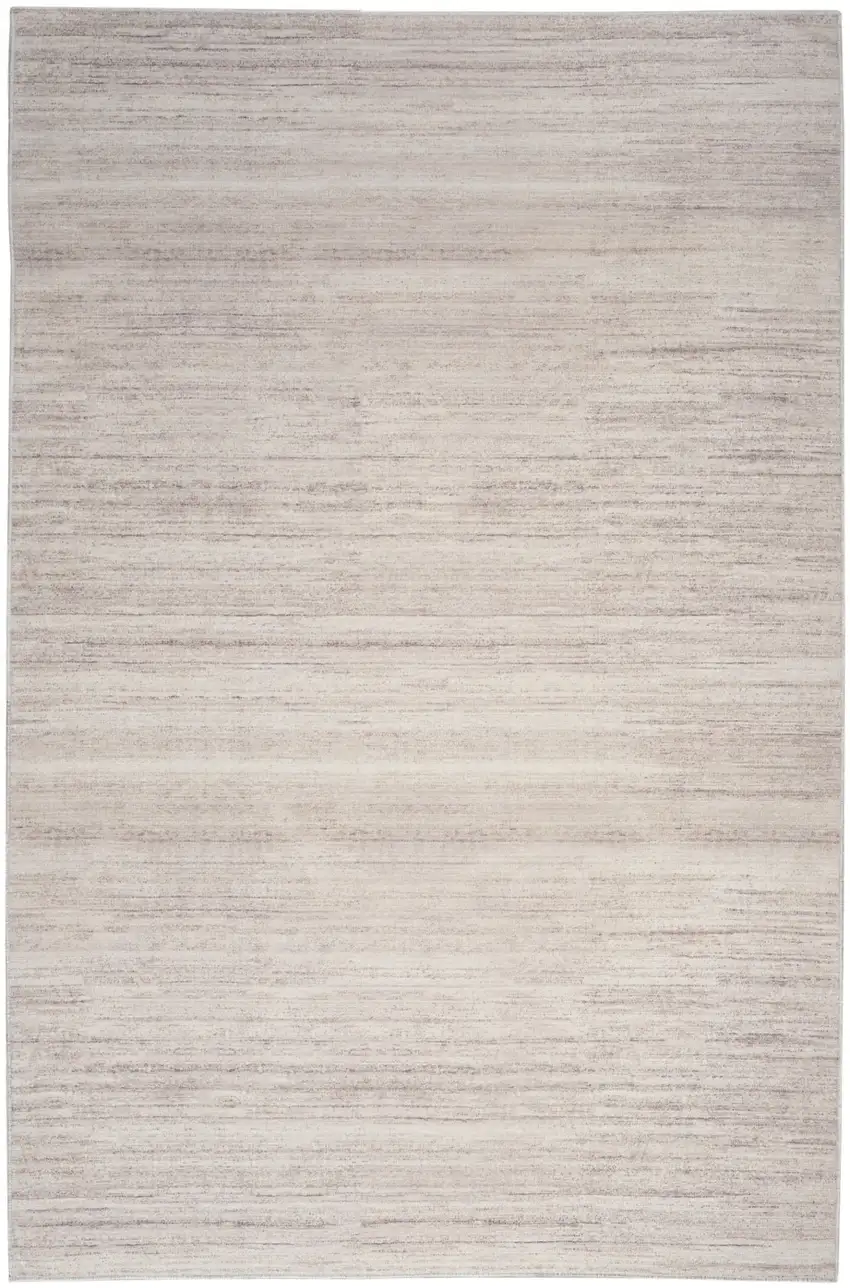 Ivory and Light Brown Abstract Washable Area Rug Photo 2