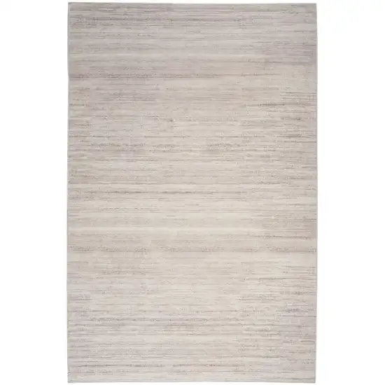 Ivory and Light Brown Abstract Washable Area Rug Photo 1