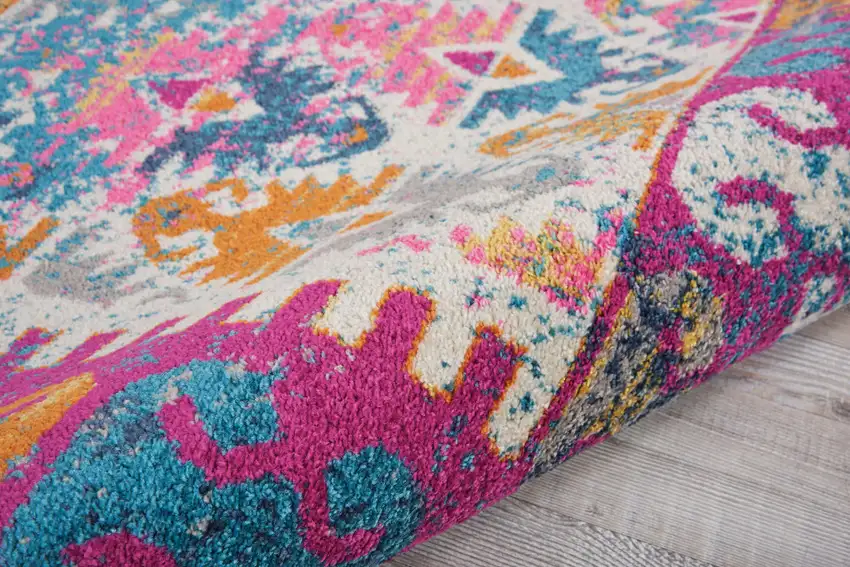 Ivory Geometric Power Loom Area Rug Photo 4