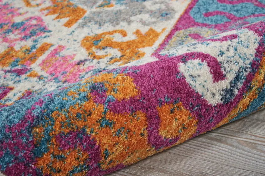 Ivory Geometric Power Loom Area Rug Photo 4