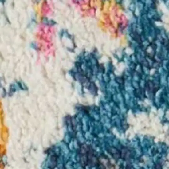 Gray Blue And Orange Ogee Area Rug Photo 6