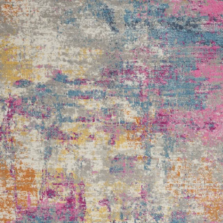 Ivory and Multi Abstract Area Rug Photo 1
