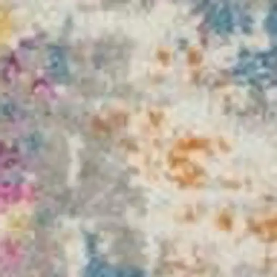 Ivory And Blue Abstract Area Rug Photo 3