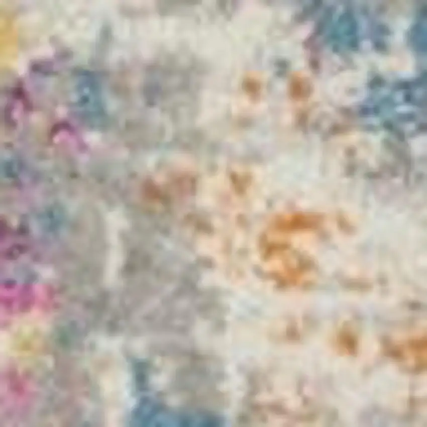 Ivory And Blue Abstract Area Rug Photo 3