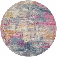 Photo of Ivory and Multi Abstract Area Rug