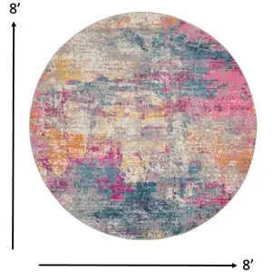 Photo of Ivory and Multi Abstract Area Rug