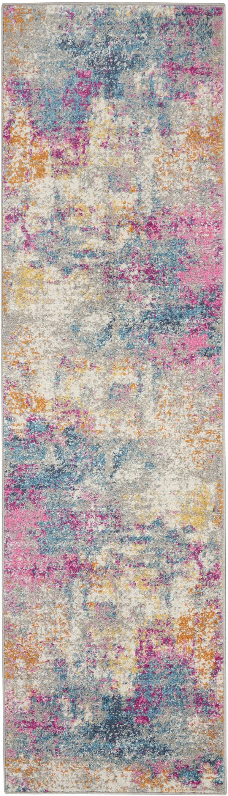 Ivory and Multi Abstract Runner Rug Photo 4