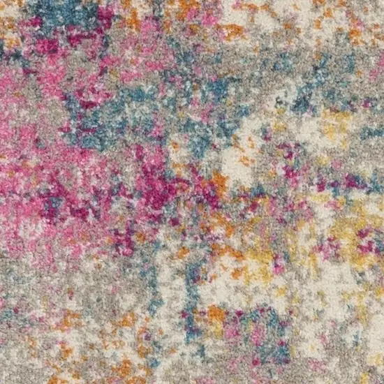 Ivory And Blue Abstract Area Rug Photo 3