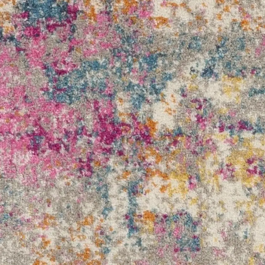 Ivory And Blue Abstract Area Rug Photo 3