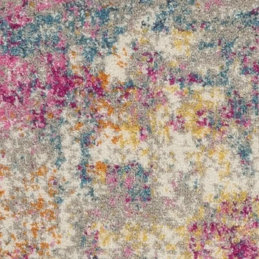 Ivory And Blue Abstract Area Rug Photo 7