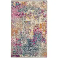 Photo of Ivory and Multi Abstract Scatter Rug