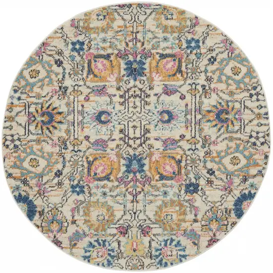 Ivory and Multicolor Floral Buds Area Rug Photo 9