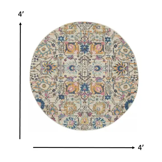 Ivory and Multicolor Floral Buds Area Rug Photo 5