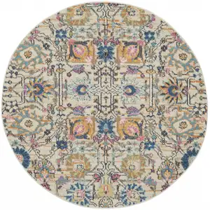 Photo of Ivory and Multicolor Floral Buds Area Rug