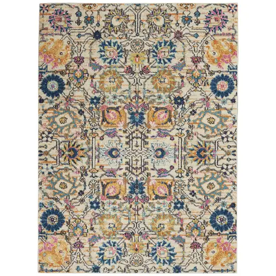 Ivory and Multicolor Floral Buds Area Rug Photo 1