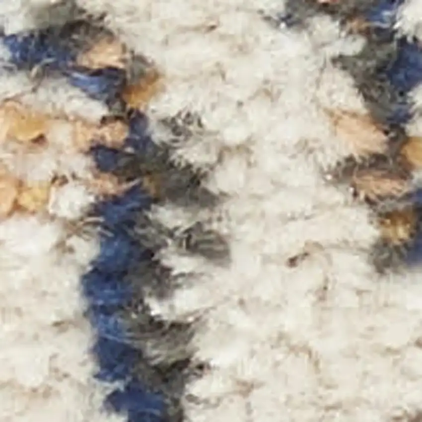 Ivory And Blue Floral Area Rug Photo 3