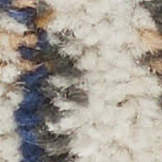 Ivory And Blue Floral Area Rug Photo 3