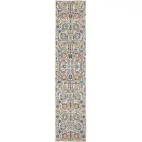 Photo of Ivory and Multicolor Floral Buds Runner Rug
