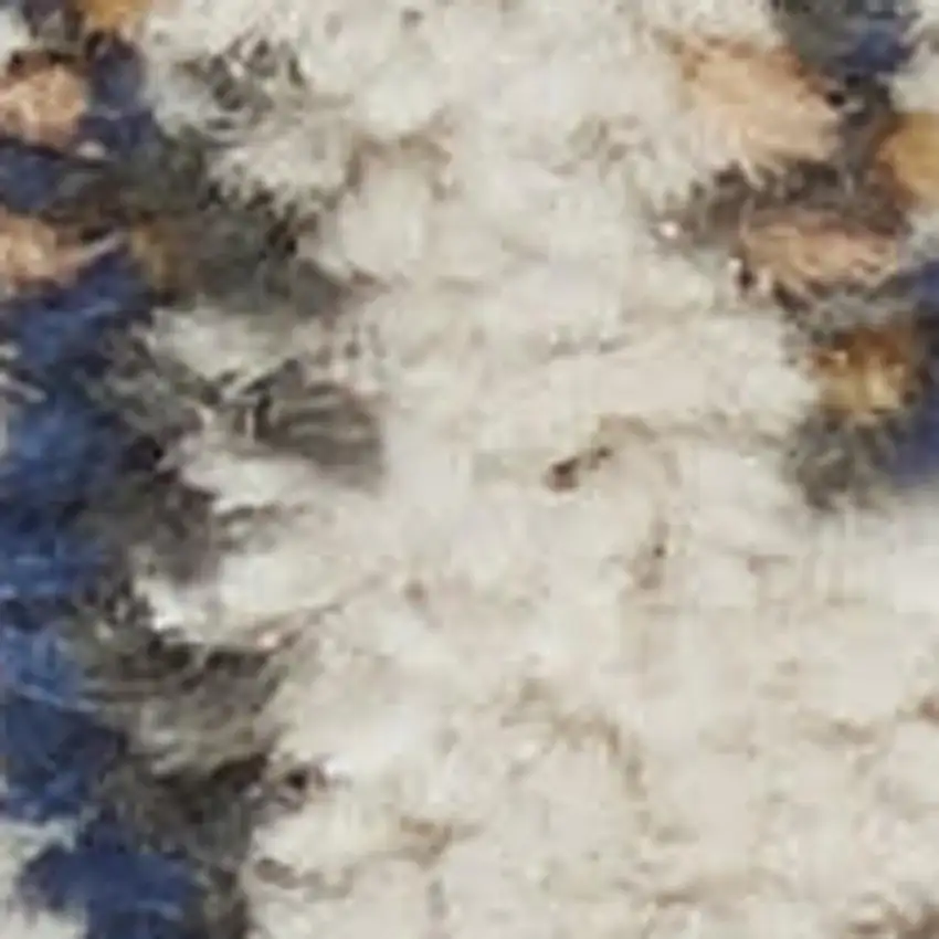 Ivory And Blue Floral Area Rug Photo 1