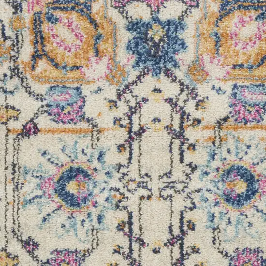 Ivory And Blue Floral Area Rug Photo 8
