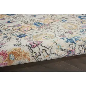 Photo of Ivory and Multicolor Floral Buds Scatter Rug
