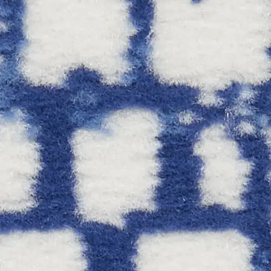 Ivory And Blue Geometric Area Rug Photo 1