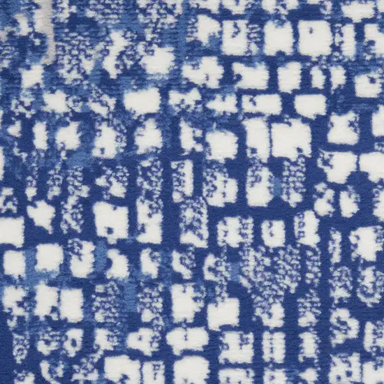 Ivory And Blue Geometric Area Rug Photo 4